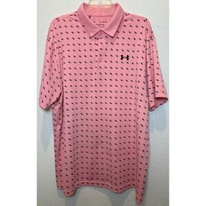 Under Armour Playoff Pink and Blue Short Sleeve Polo Size XL